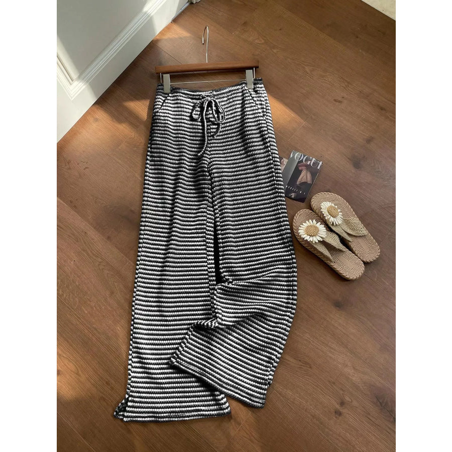 Drawstring Wide Leg Pants Apparel and Accessories