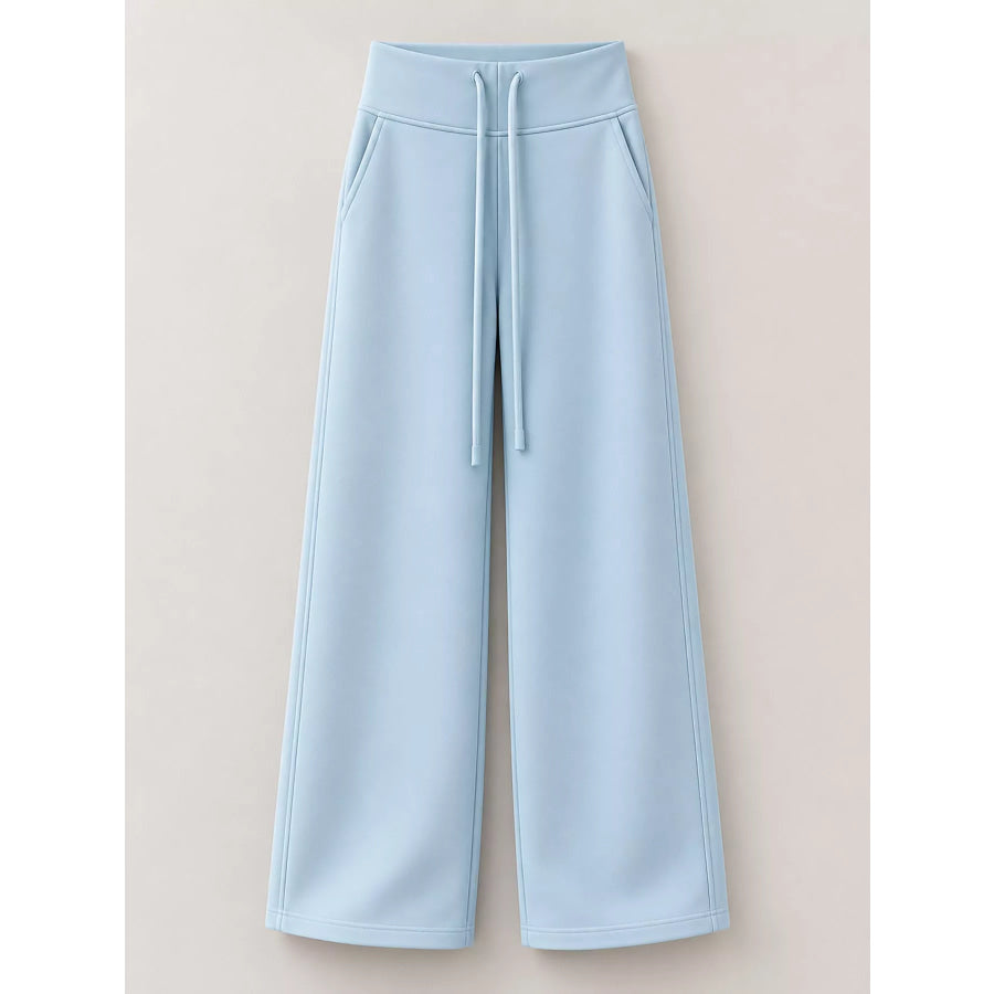 Drawstring Wide-Leg Pants Apparel and Accessories