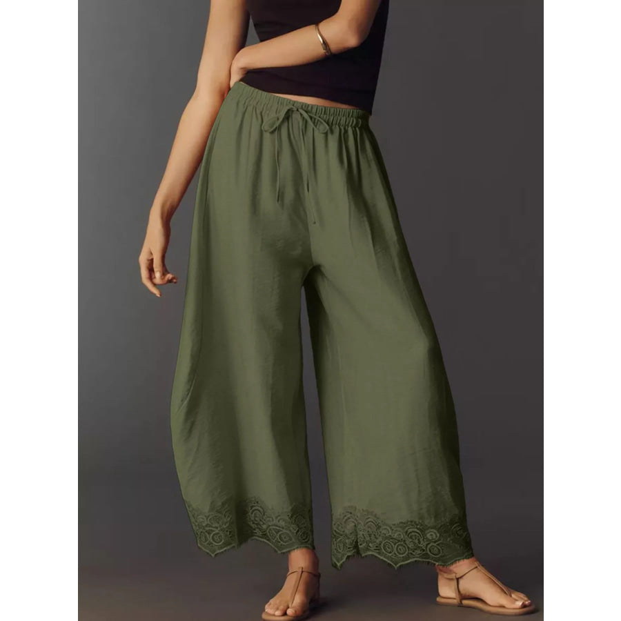Drawstring Wide Leg Pants Apparel and Accessories