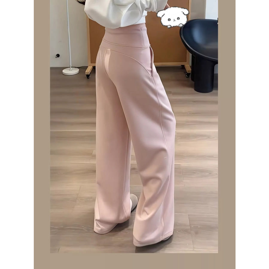 Drawstring Wide-Leg Pants Apparel and Accessories