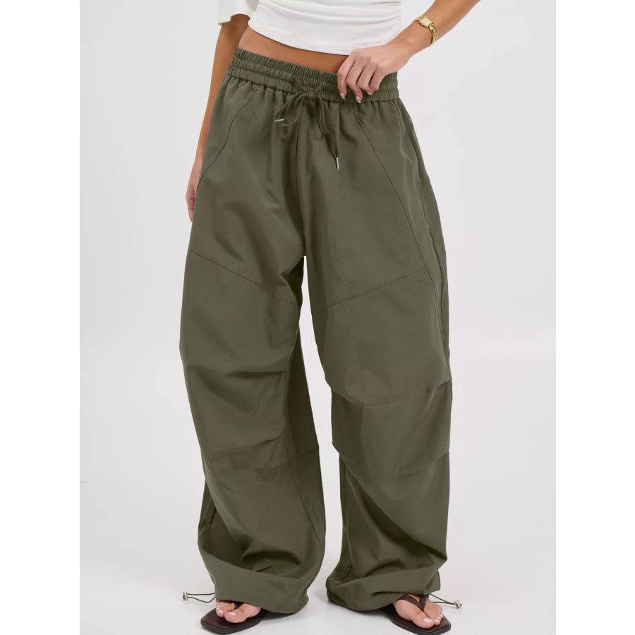 Drawstring Wide Leg Pants Apparel and Accessories