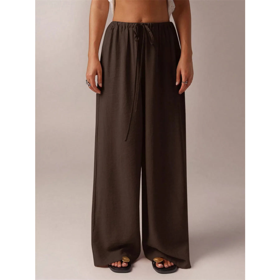 Drawstring Wide Leg Pants Apparel and Accessories