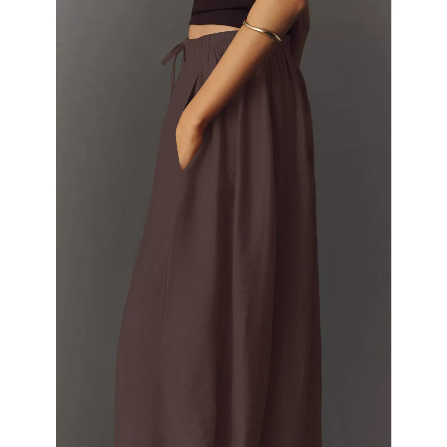 Drawstring Wide Leg Pants Apparel and Accessories