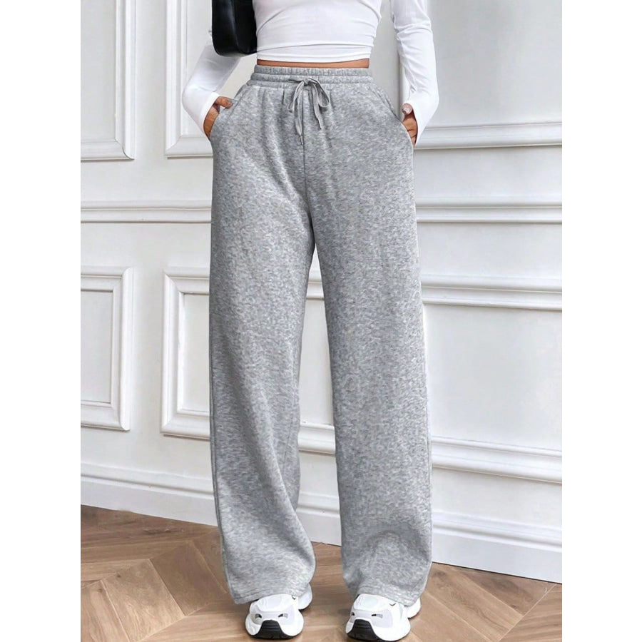 Drawstring Wide Leg Pants Apparel and Accessories
