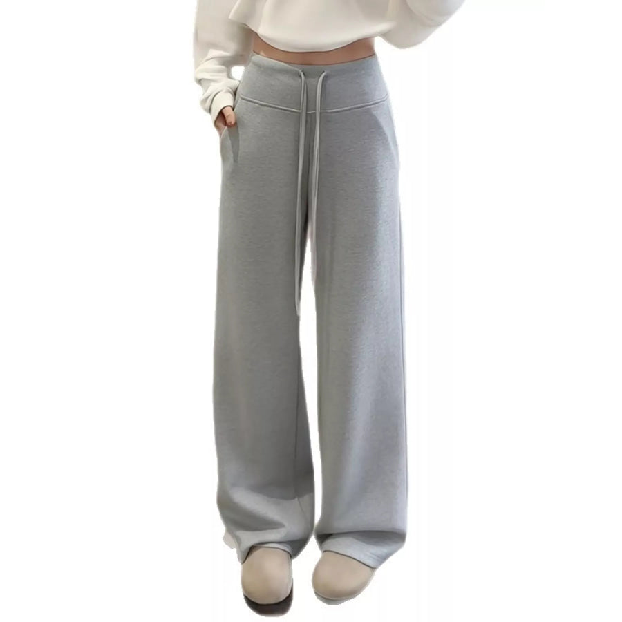 Drawstring Wide-Leg Pants Apparel and Accessories