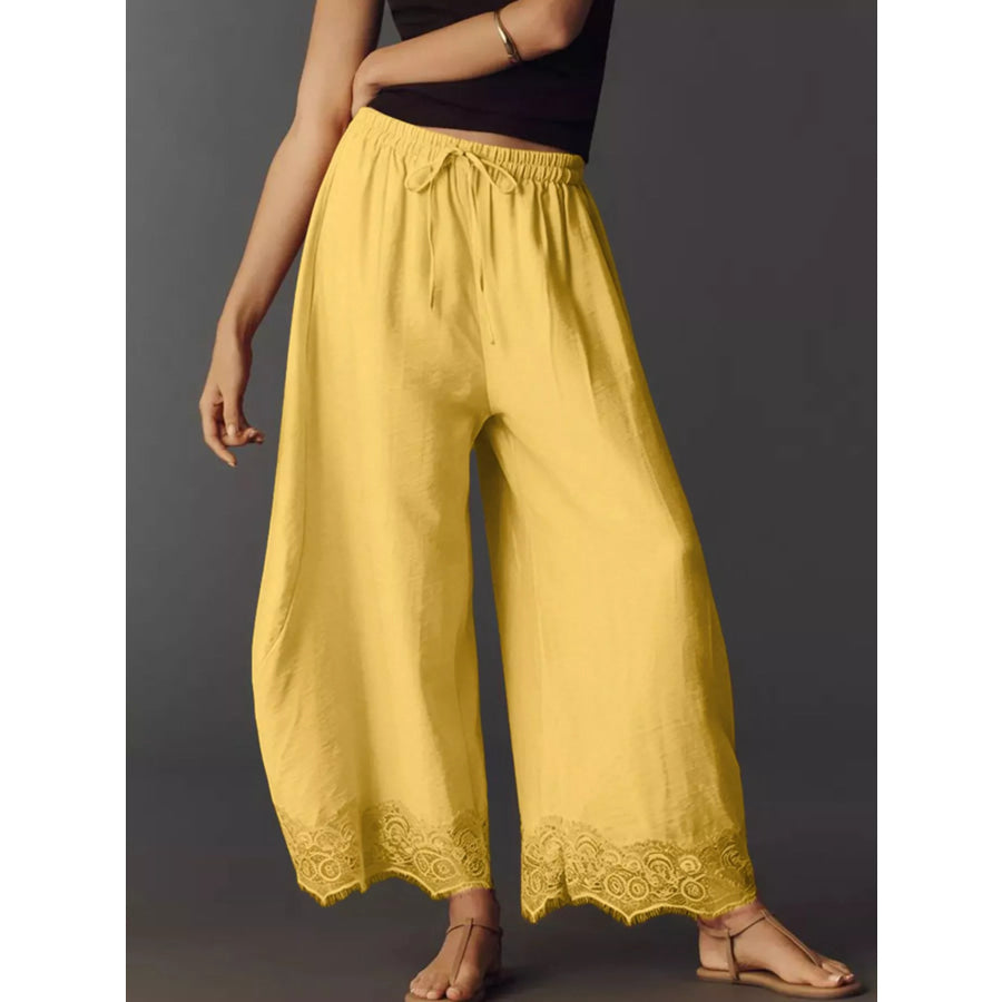 Drawstring Wide Leg Pants Apparel and Accessories