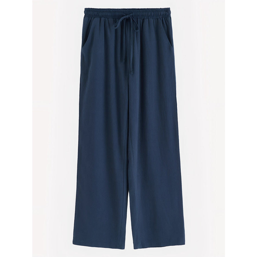 Drawstring Wide Leg Pants Apparel and Accessories