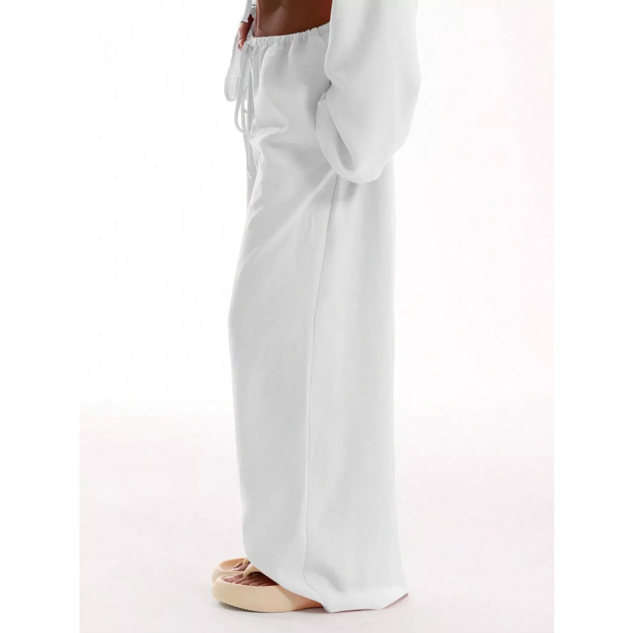Drawstring Wide Leg Pants Apparel and Accessories