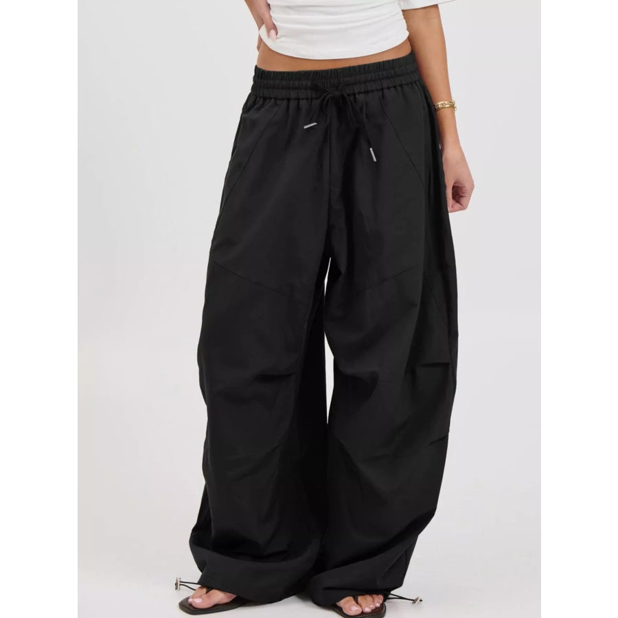 Drawstring Wide Leg Pants Apparel and Accessories