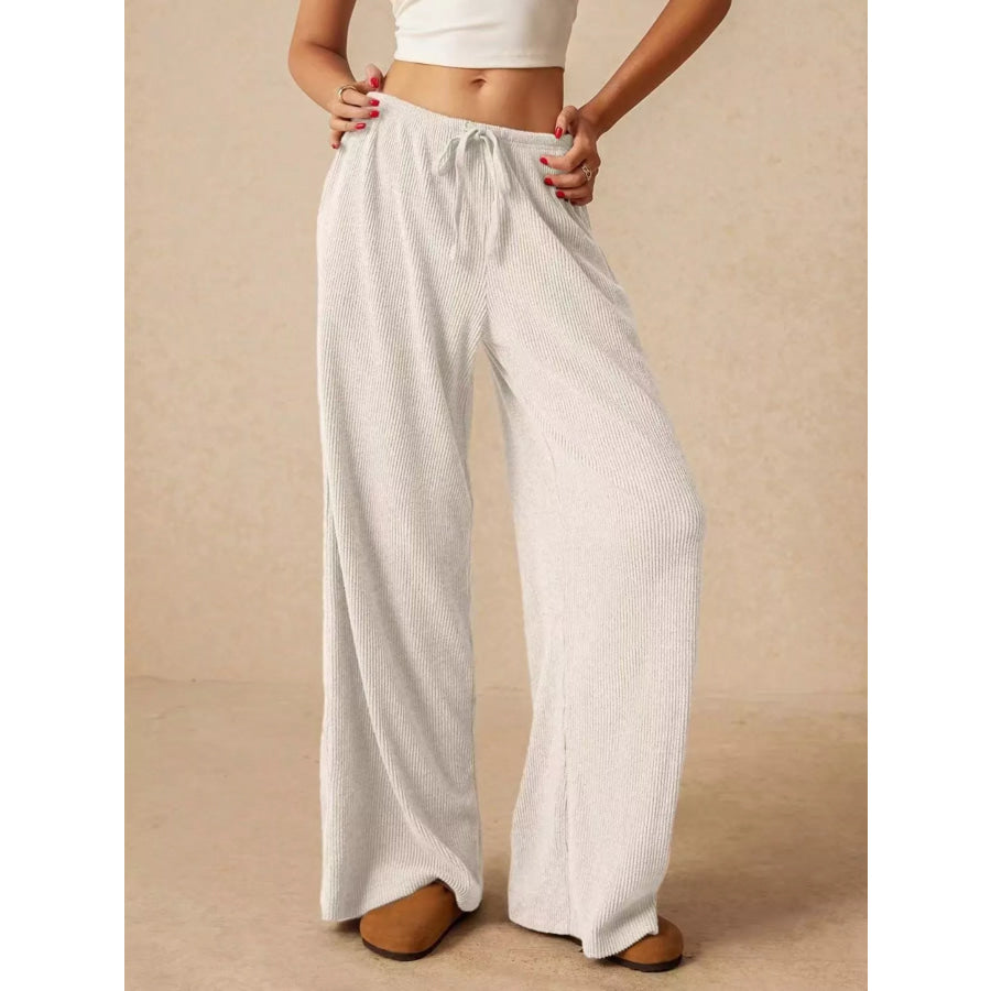 Drawstring Wide Leg Pants Apparel and Accessories