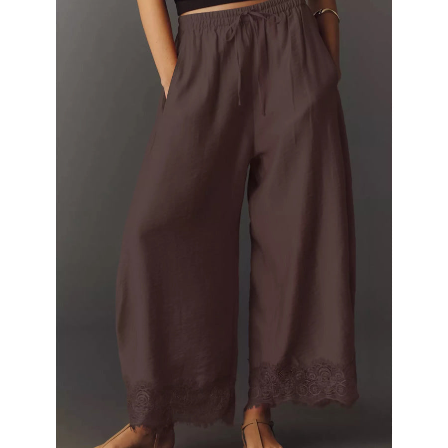 Drawstring Wide Leg Pants Apparel and Accessories