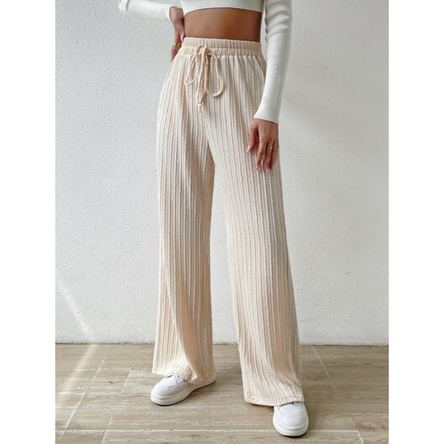 Drawstring Wide Leg Pants Apparel and Accessories