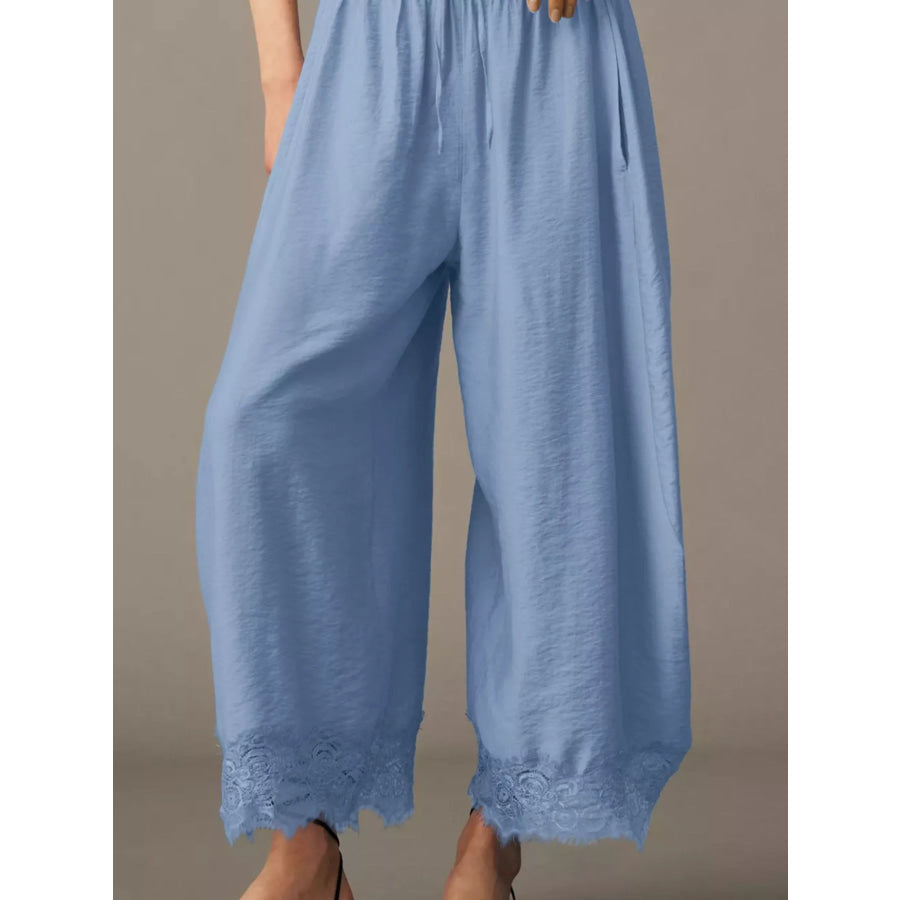 Drawstring Wide Leg Pants Apparel and Accessories
