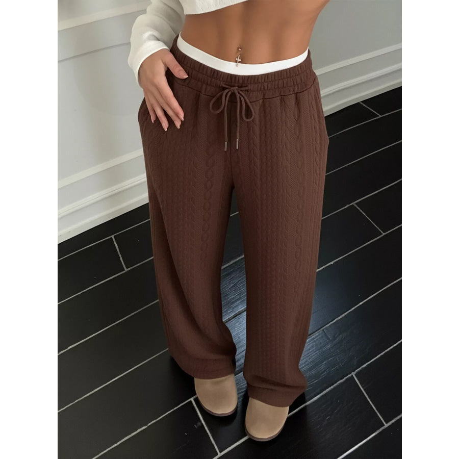 Drawstring Wide Leg Pants Apparel and Accessories