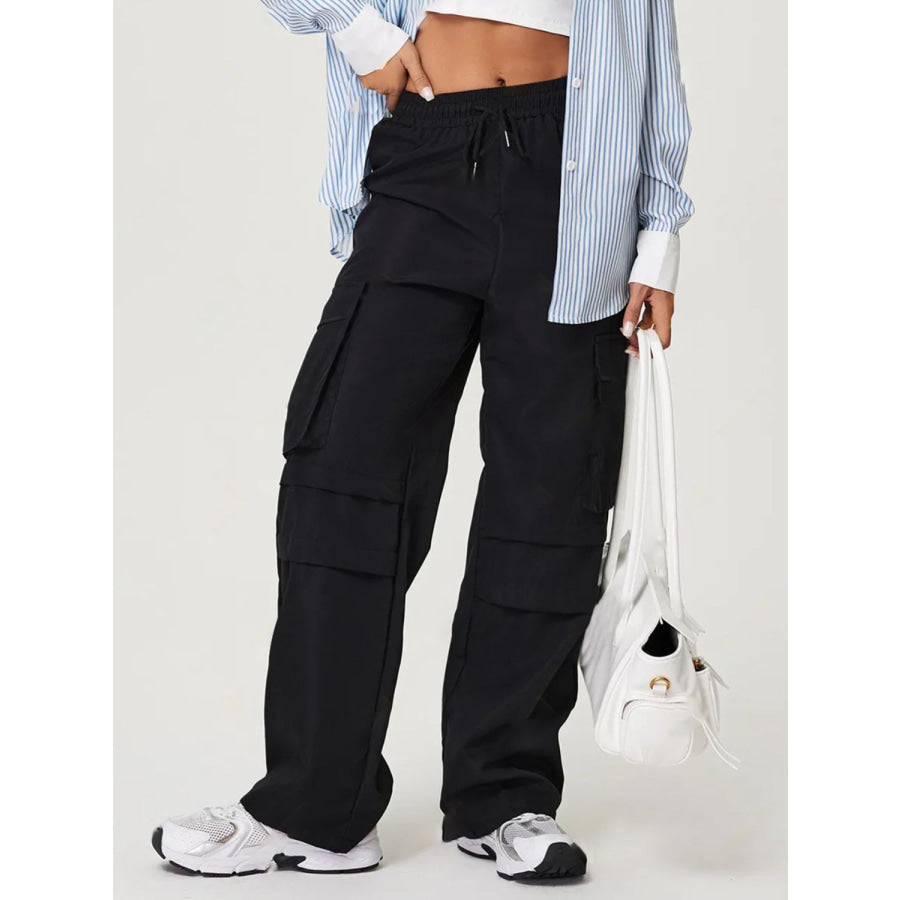 Drawstring Wide Leg Pants Apparel and Accessories