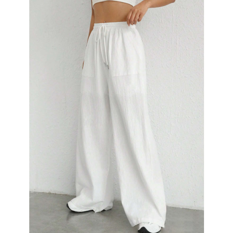 Drawstring Wide Leg Pants Apparel and Accessories