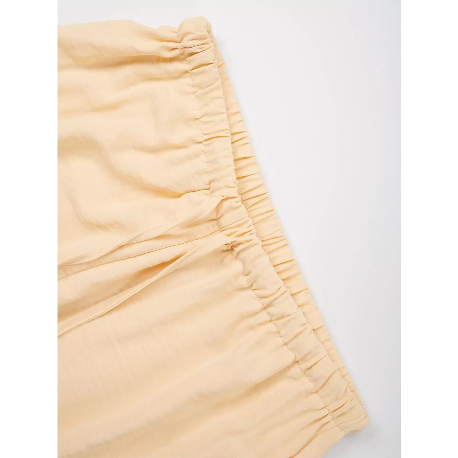 Drawstring Wide Leg Pants Apparel and Accessories