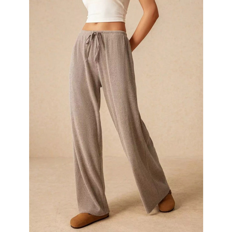 Drawstring Wide Leg Pants Apparel and Accessories