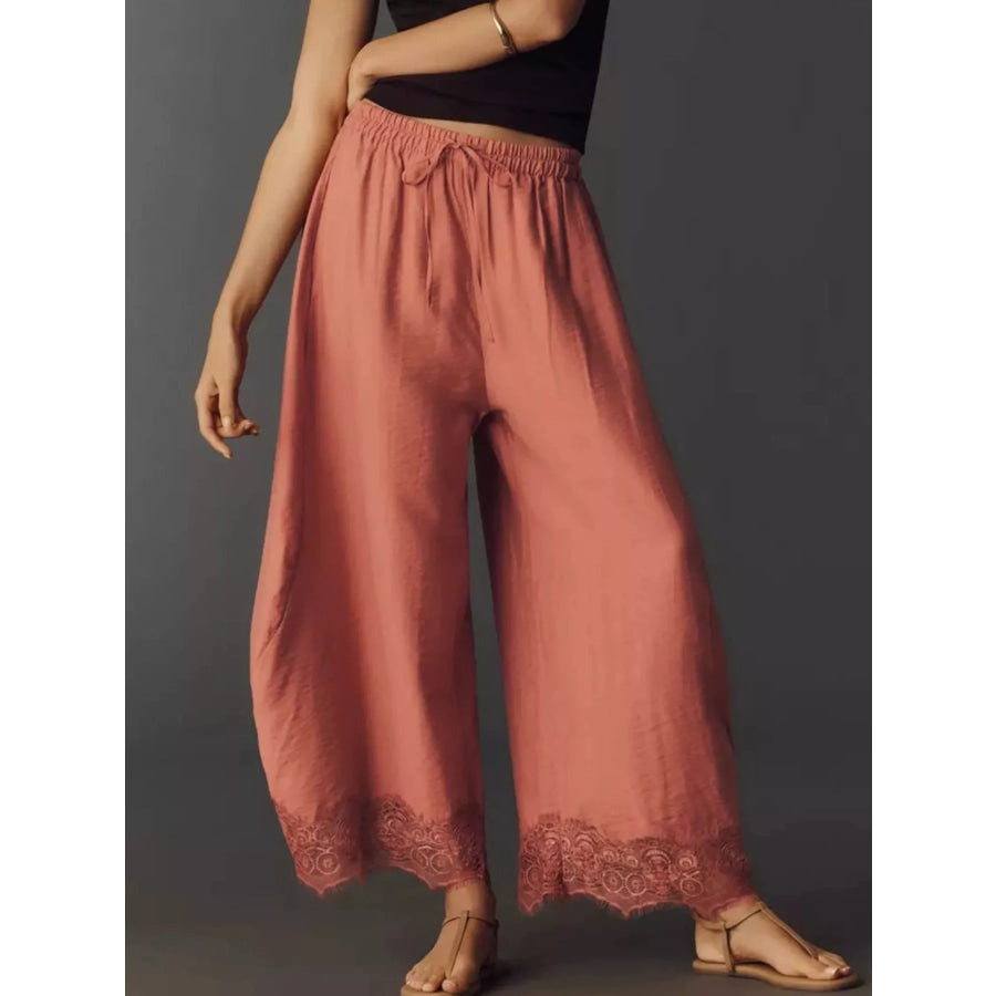 Drawstring Wide Leg Pants Apparel and Accessories