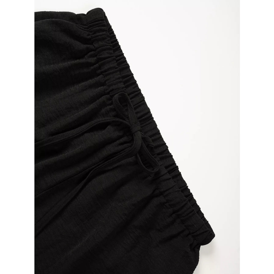 Drawstring Wide Leg Pants Apparel and Accessories