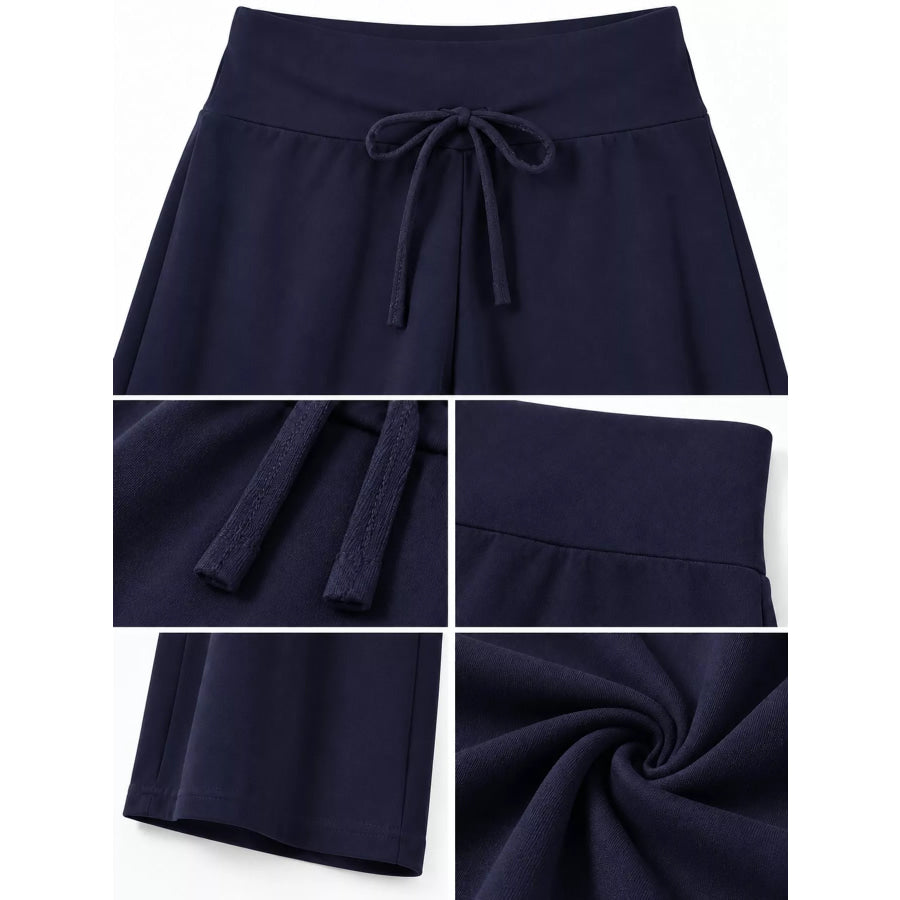 Drawstring Wide-Leg Pants Apparel and Accessories
