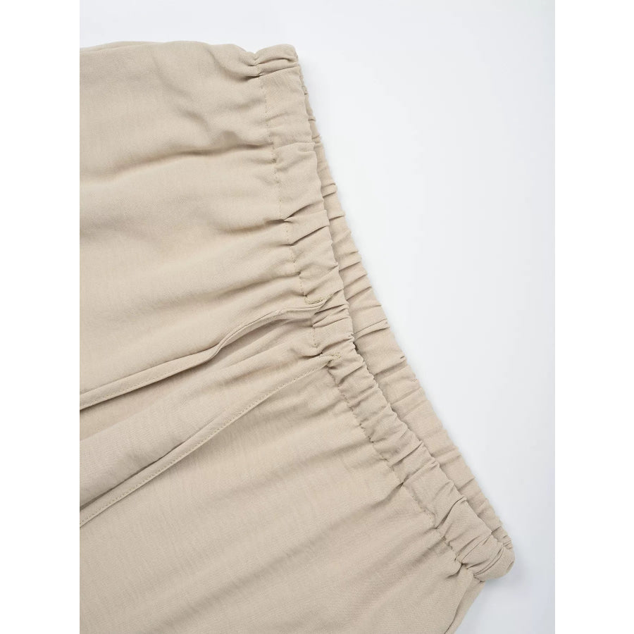 Drawstring Wide Leg Pants Apparel and Accessories