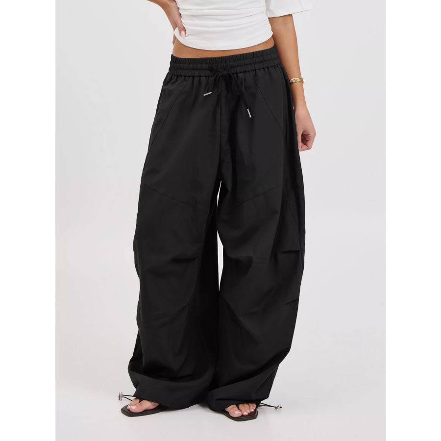 Drawstring Wide Leg Pants Apparel and Accessories