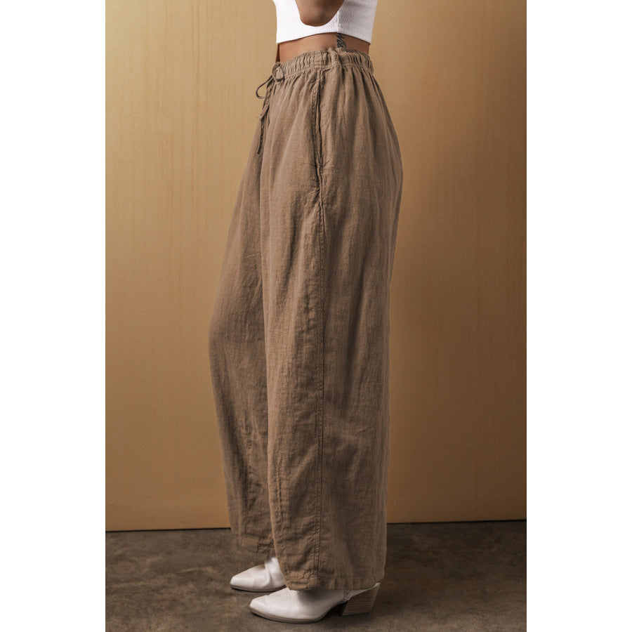 Drawstring Wide Leg Pants Apparel and Accessories