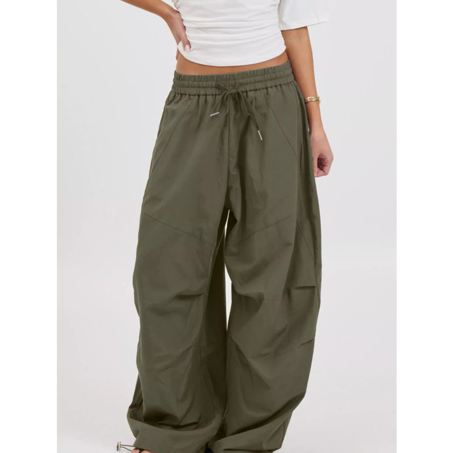 Drawstring Wide Leg Pants Apparel and Accessories