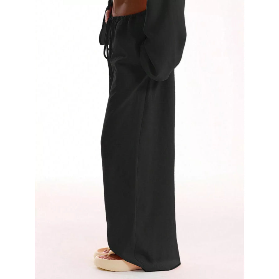 Drawstring Wide Leg Pants Apparel and Accessories
