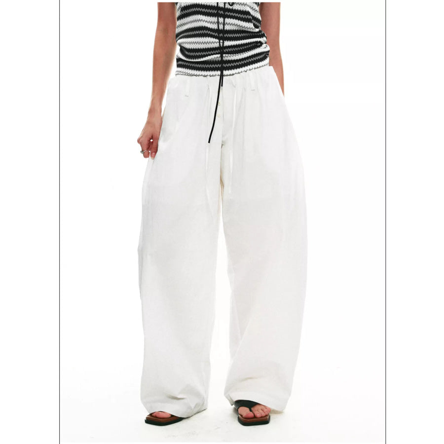 Drawstring Wide-Leg Pants Apparel and Accessories
