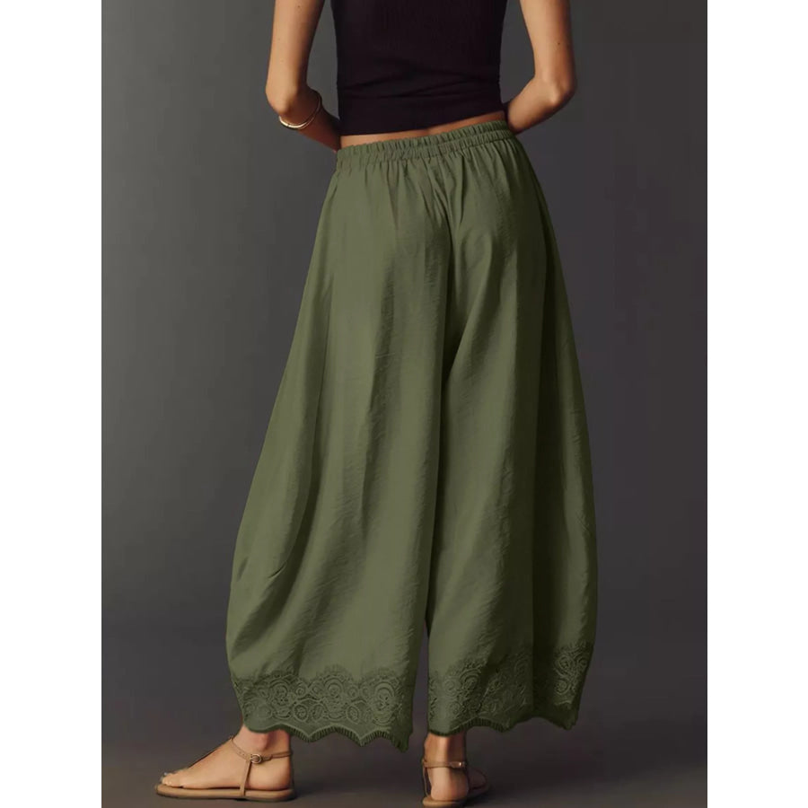Drawstring Wide Leg Pants Apparel and Accessories