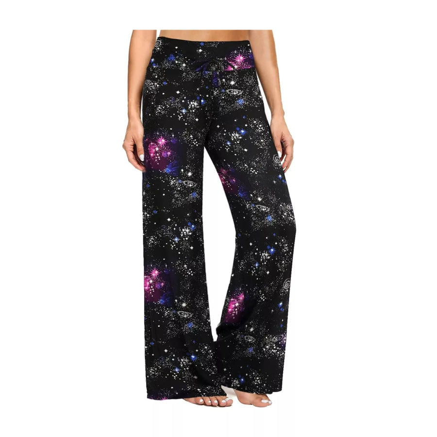 Drawstring Wide-Leg Pants Blue And Purple-Starry Sky / S Apparel Accessories