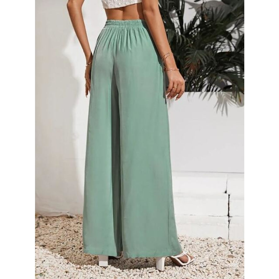 Drawstring Wide Leg Pants Clothing