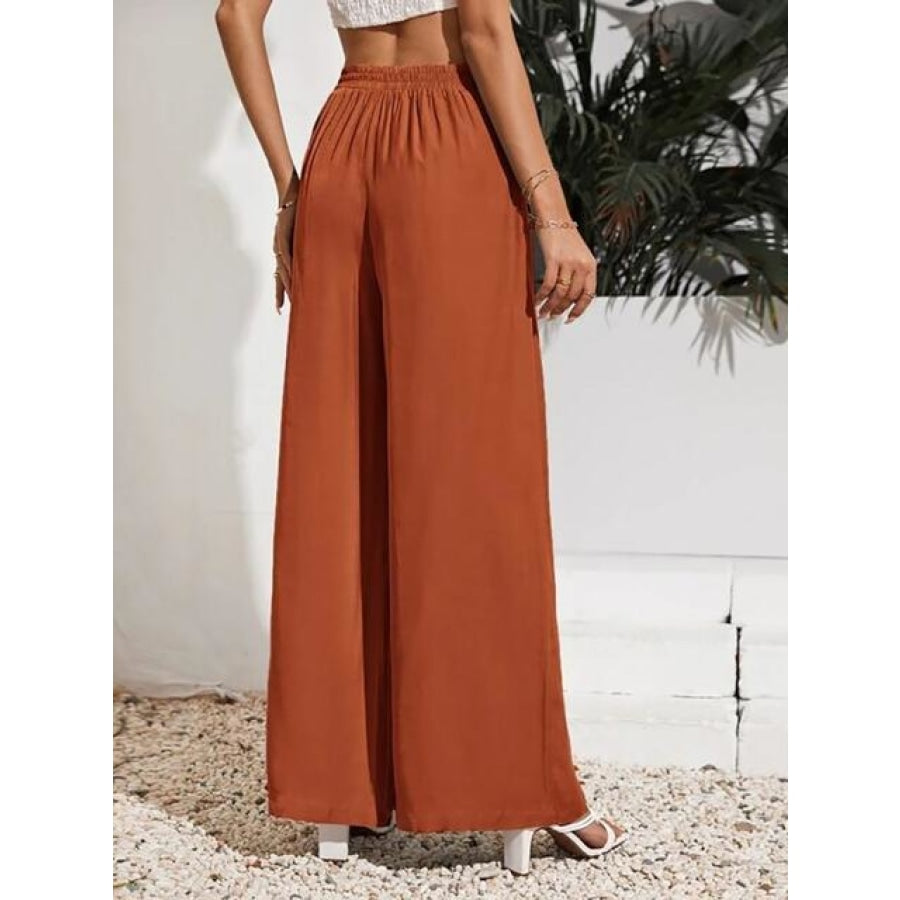 Drawstring Wide Leg Pants Clothing