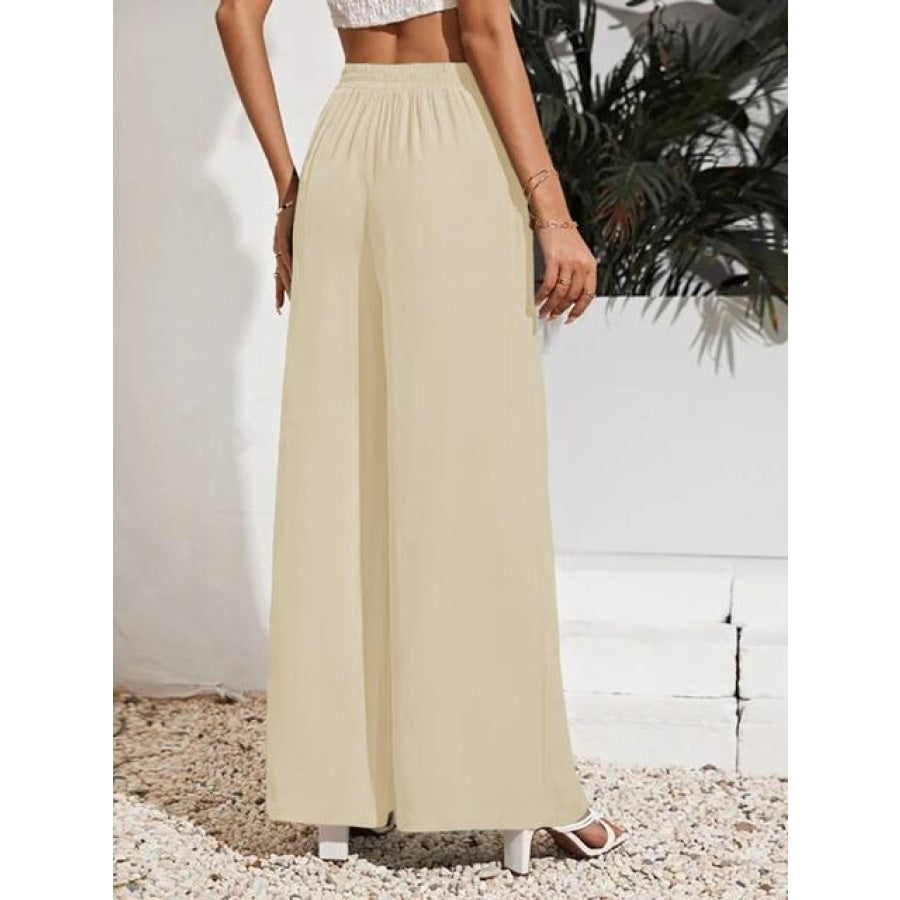 Drawstring Wide Leg Pants Clothing