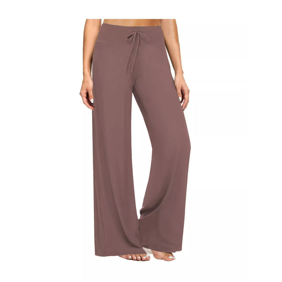 Drawstring Wide-Leg Pants Heather Nude / M Apparel and Accessories