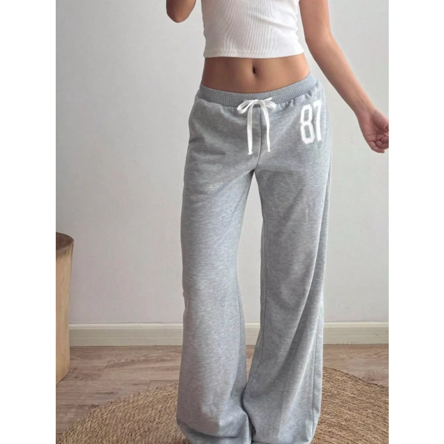 Drawstring Wide Leg Pants Light Gray / XS Apparel and Accessories