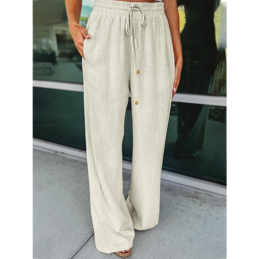 Drawstring Wide Leg Pants