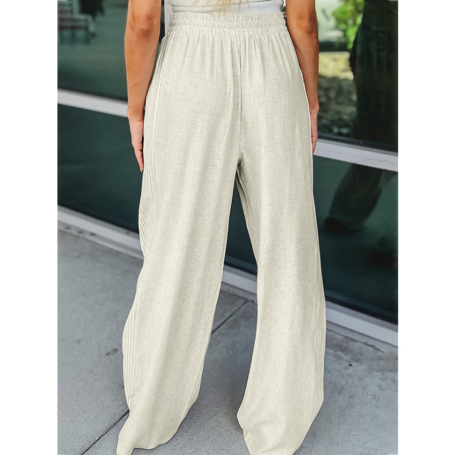 Drawstring Wide Leg Pants