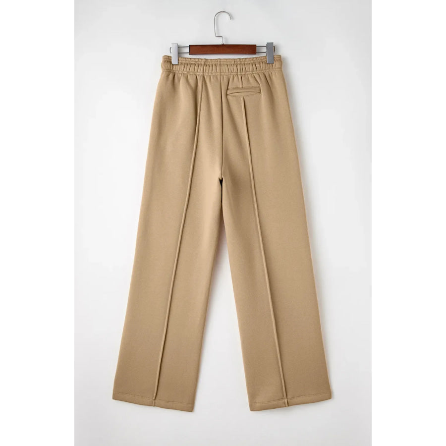 Drawstring Wide Leg Pants with Pockets Apparel and Accessories