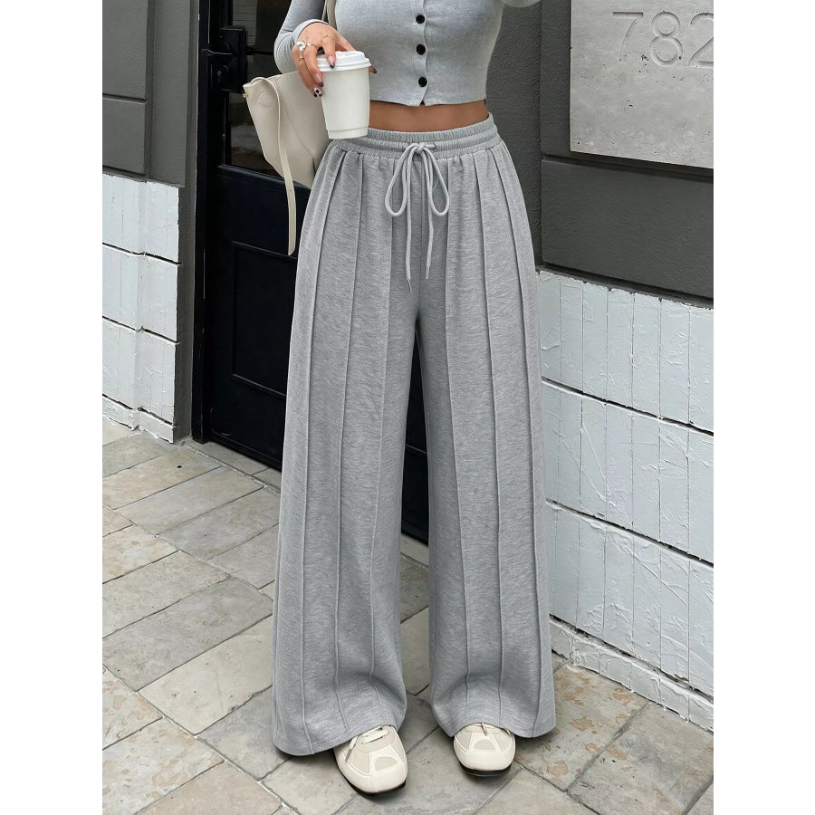 Drawstring Wide-Leg Sweatpants Apparel and Accessories