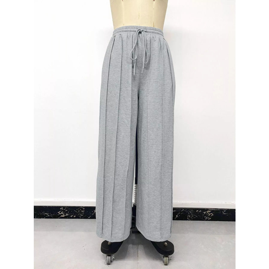 Drawstring Wide-Leg Sweatpants Apparel and Accessories
