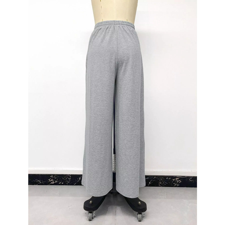 Drawstring Wide-Leg Sweatpants Apparel and Accessories