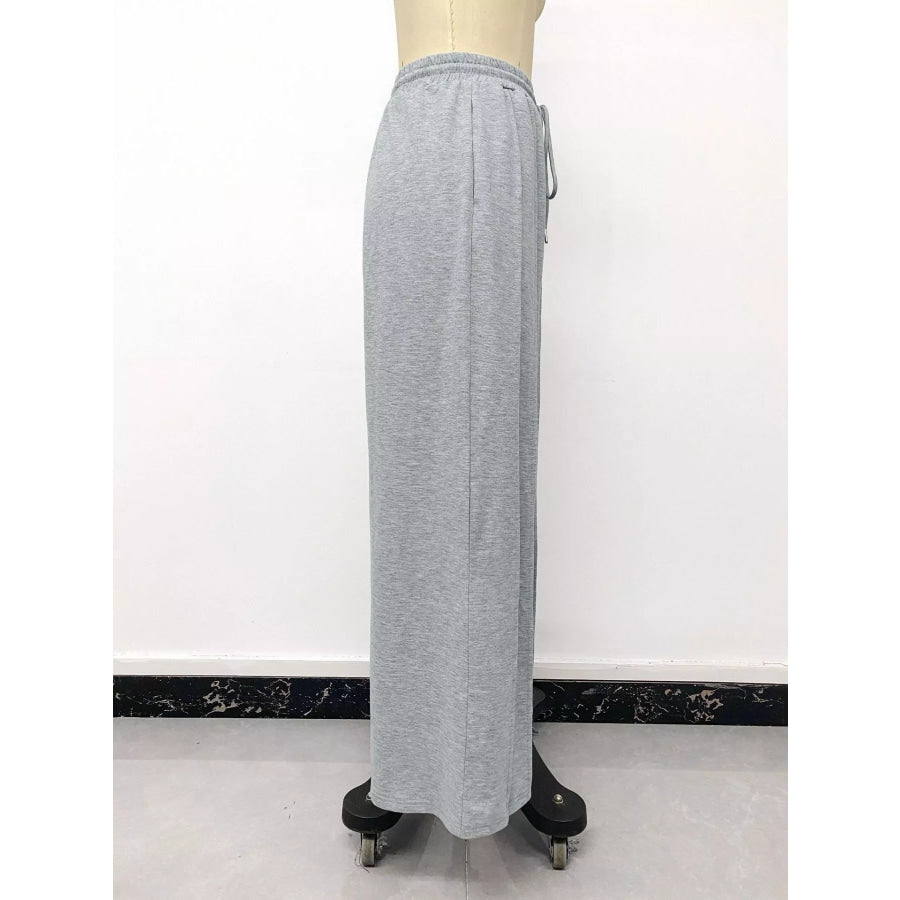 Drawstring Wide-Leg Sweatpants Apparel and Accessories
