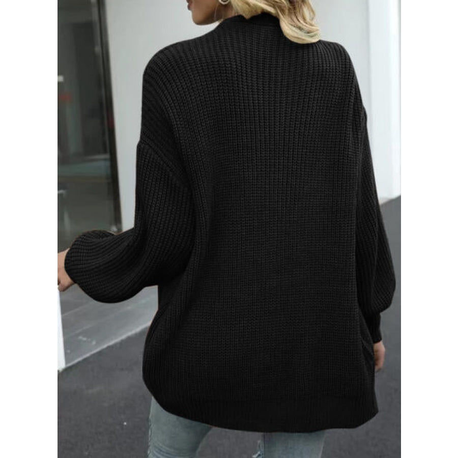 Drop Shoulder Balloon Sleeve Cardigan Clothing