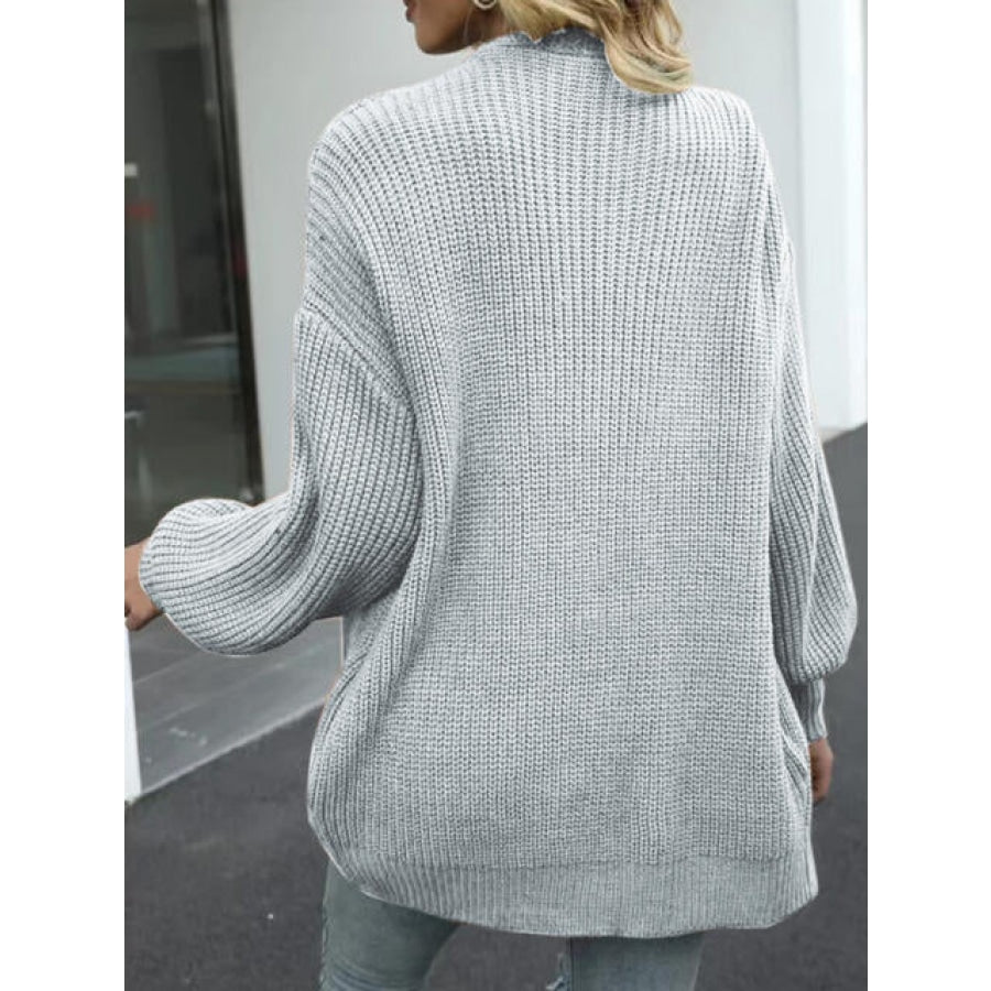 Drop Shoulder Balloon Sleeve Cardigan Clothing