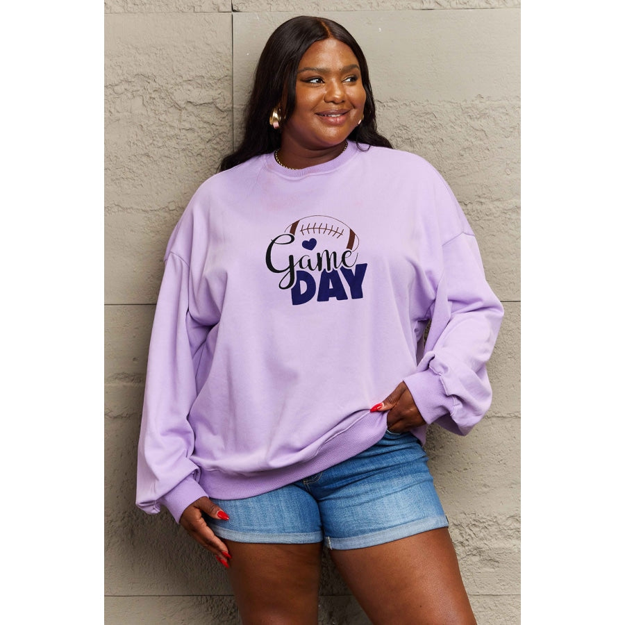 Drop Shoulder Graphic Sweatshirt Lavender / S