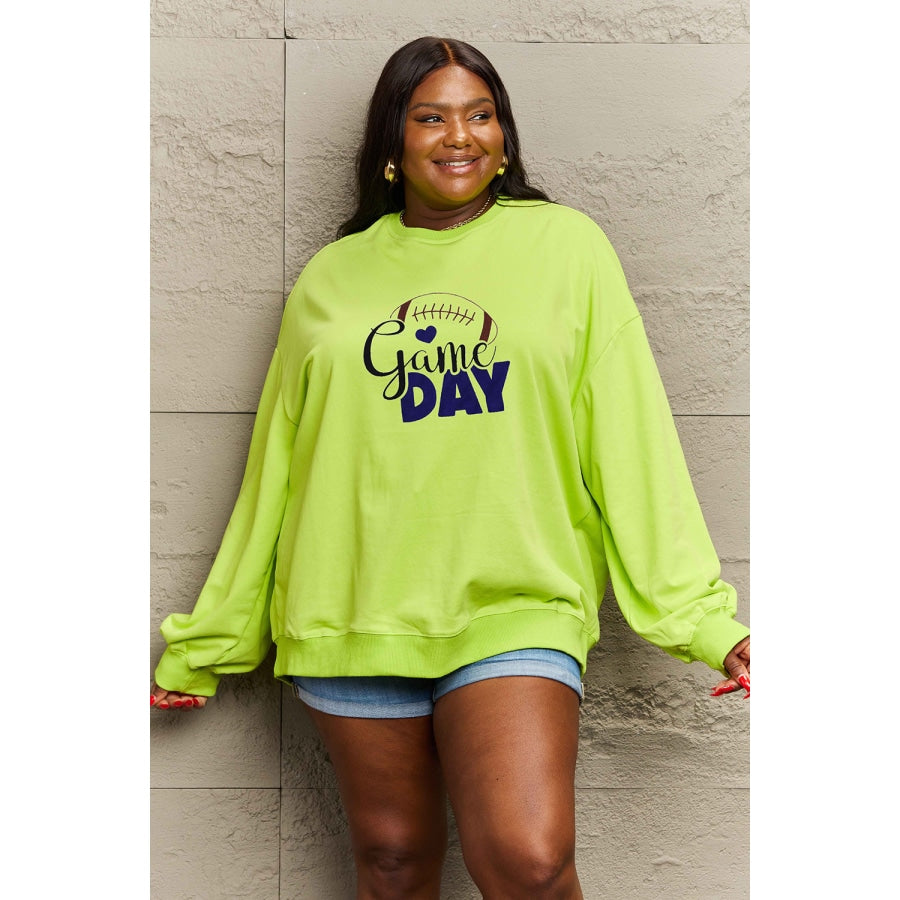 Drop Shoulder Graphic Sweatshirt Lime / S