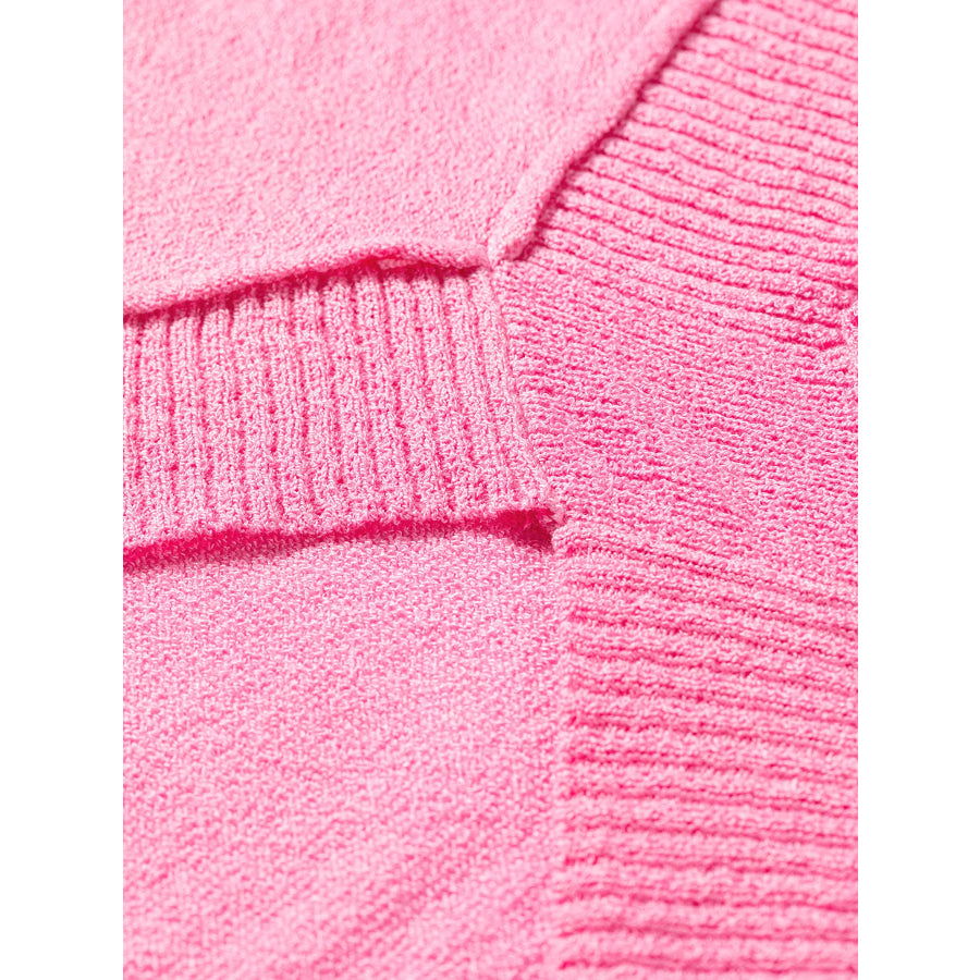 Drop Shoulder Round Neck Long Sleeve Backless Sweater Apparel and Accessories